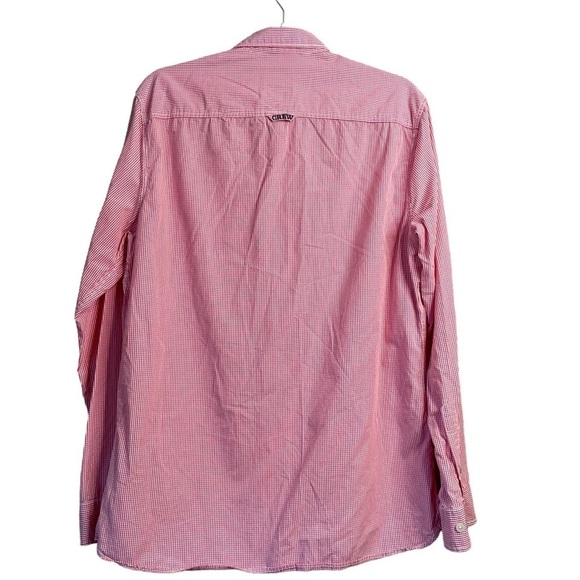Crew Clothing Co Shirt Sz L Mens Oxford Slim Fit Plaid Red Pink Button Long Slv - Picture 5 of 5